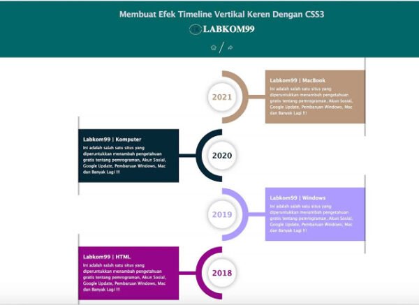 Timeline Vertikal Keren Dengan CSS3 Cocok Untuk Lending Page