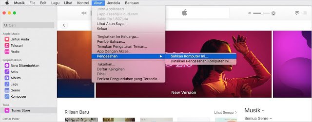 Cara mengotorisasi iTunes di PC Agar Bisa Singkronisasi