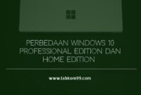 Perbedaan Windows 10 Professional Edition Dan Home Edition