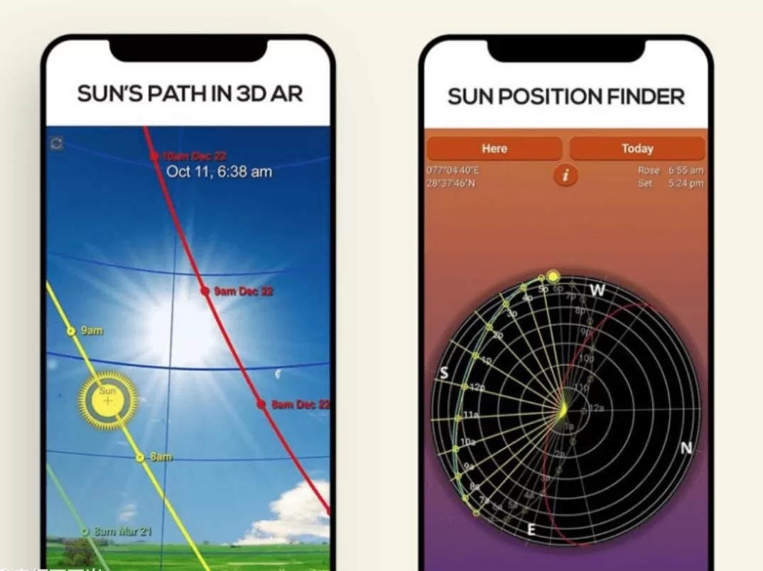 Sun's path in 3D AR
