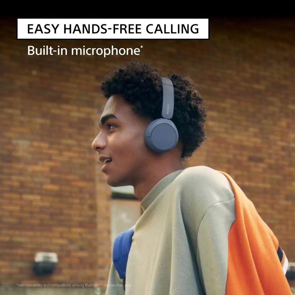 Sony WH-CH520 Wireless On-Ear Headphones Dengan Microphone Headset